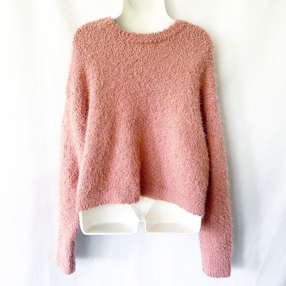 NWT Arizona Jean Co. (XL) Rose Dawn Cropped Crew Fluffy Pullover Sweater - Picture 5 of 11